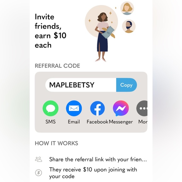 Poshmark Referral Code Invitation use code MAPLEBETSY to get $10 credit - Picture 1 of 1